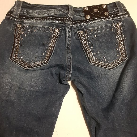 Miss Me Women's Easy Crop Embellished Jeans JE5408EC5 Size 28 - Picture 3 of 7